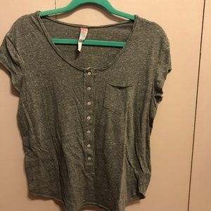 Free People Button Down Unfinished T